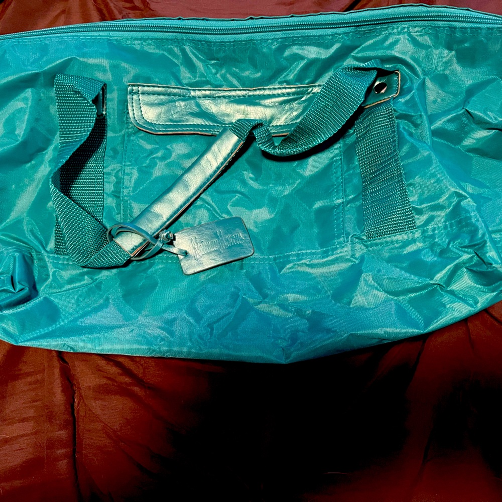 Neiman Marcus nylon bag. Turquoise